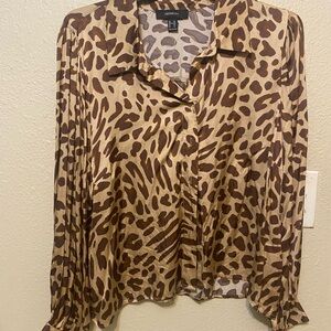 Forever 21 Animal Print Button-Down Shirt